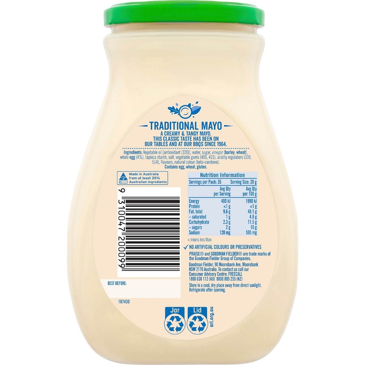 Praise Mayonnaise Traditional Creamy 700g Woolworths