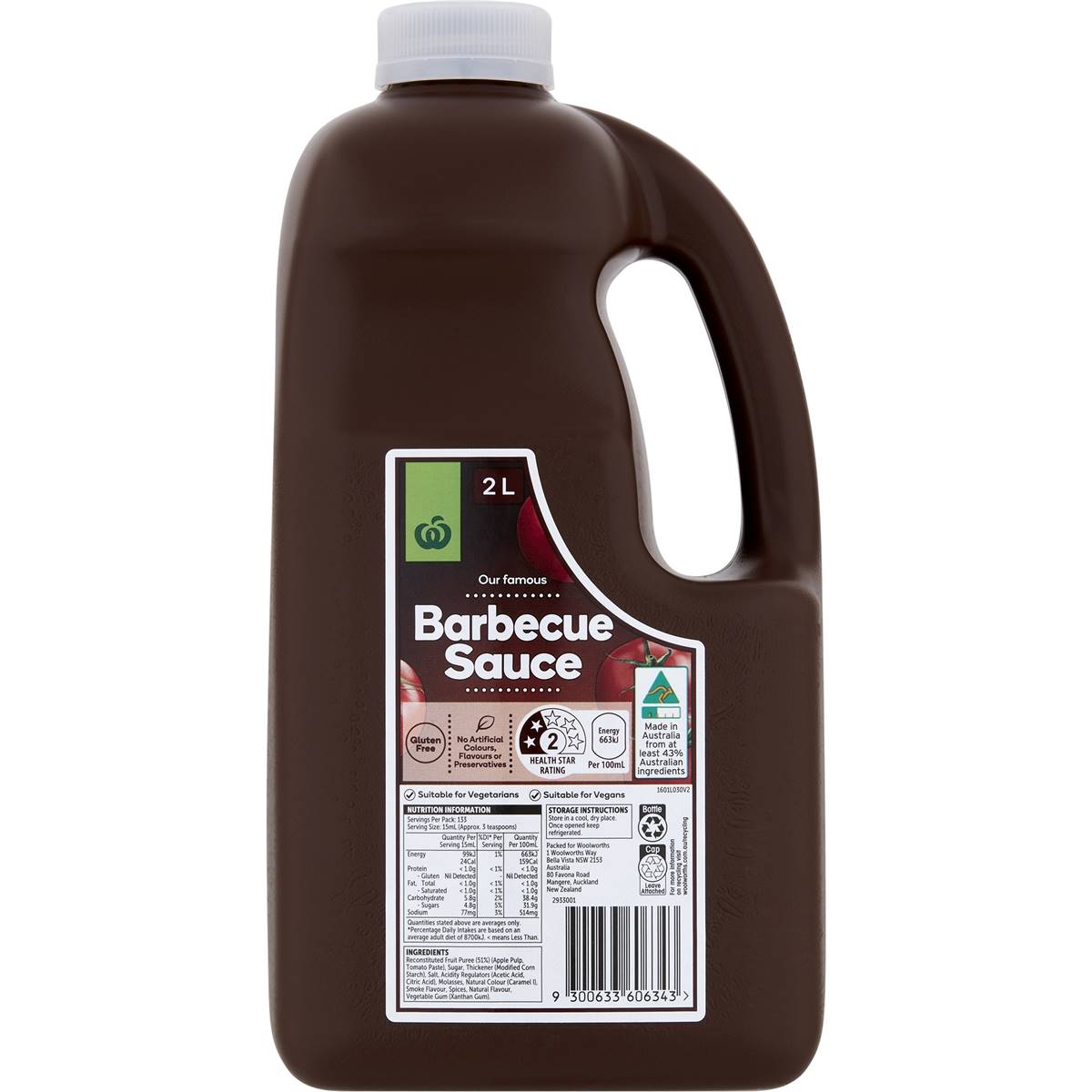 Woolworths Barbecue Sauce 2l Woolworths