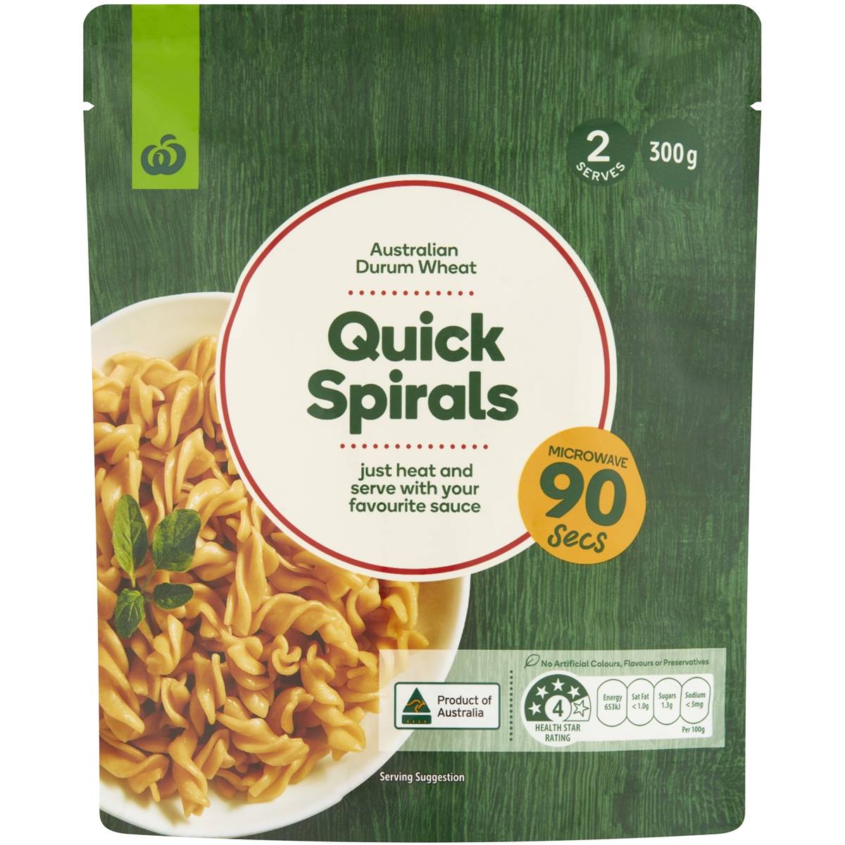 Woolworths Microwave Quick Pasta Spiral 300g Woolworths