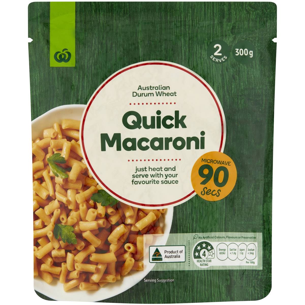 Woolworths Microwave Quick Pasta Macaroni 300g Woolworths