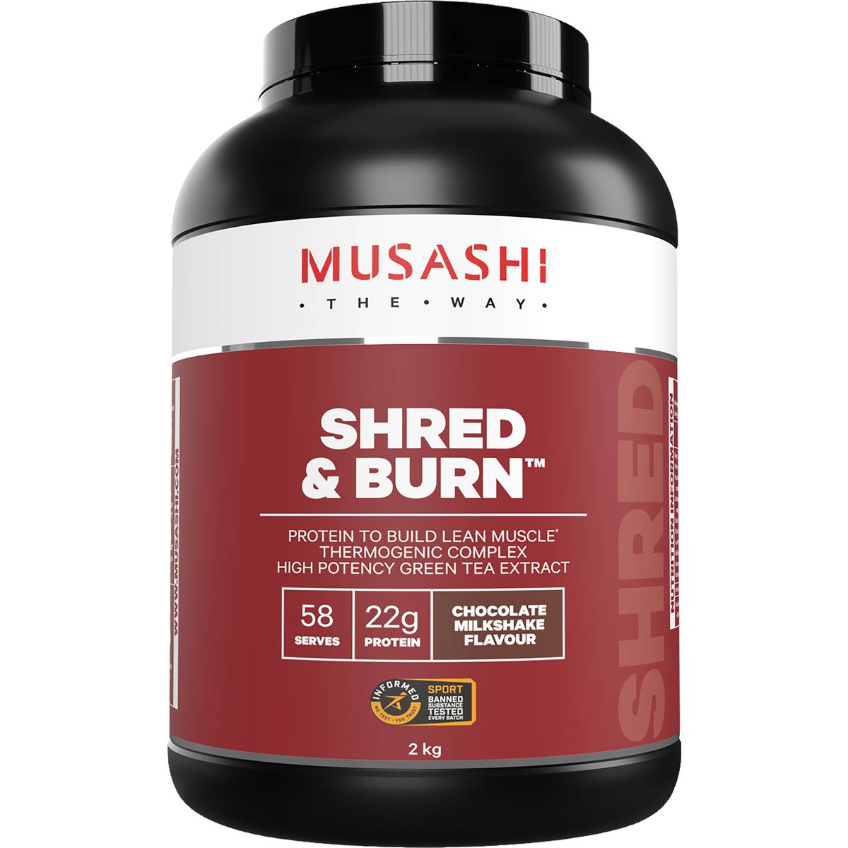Musashi Shred & Burn Choc Milkshake Powder