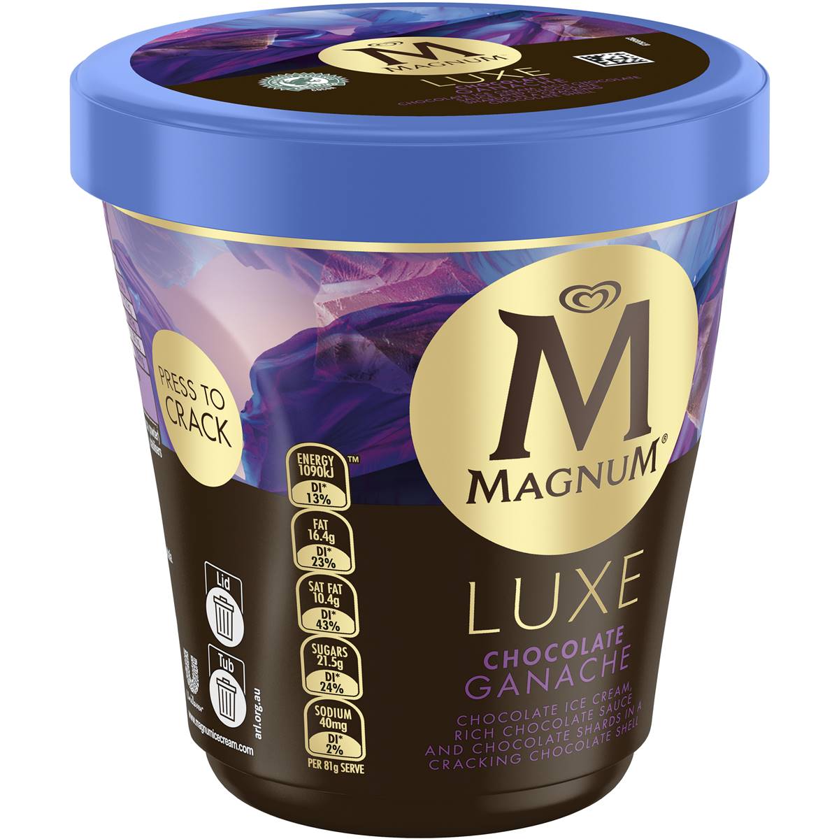 Streets Magnum Luxe Chocolate Ganache Tub 440ml | Woolworths