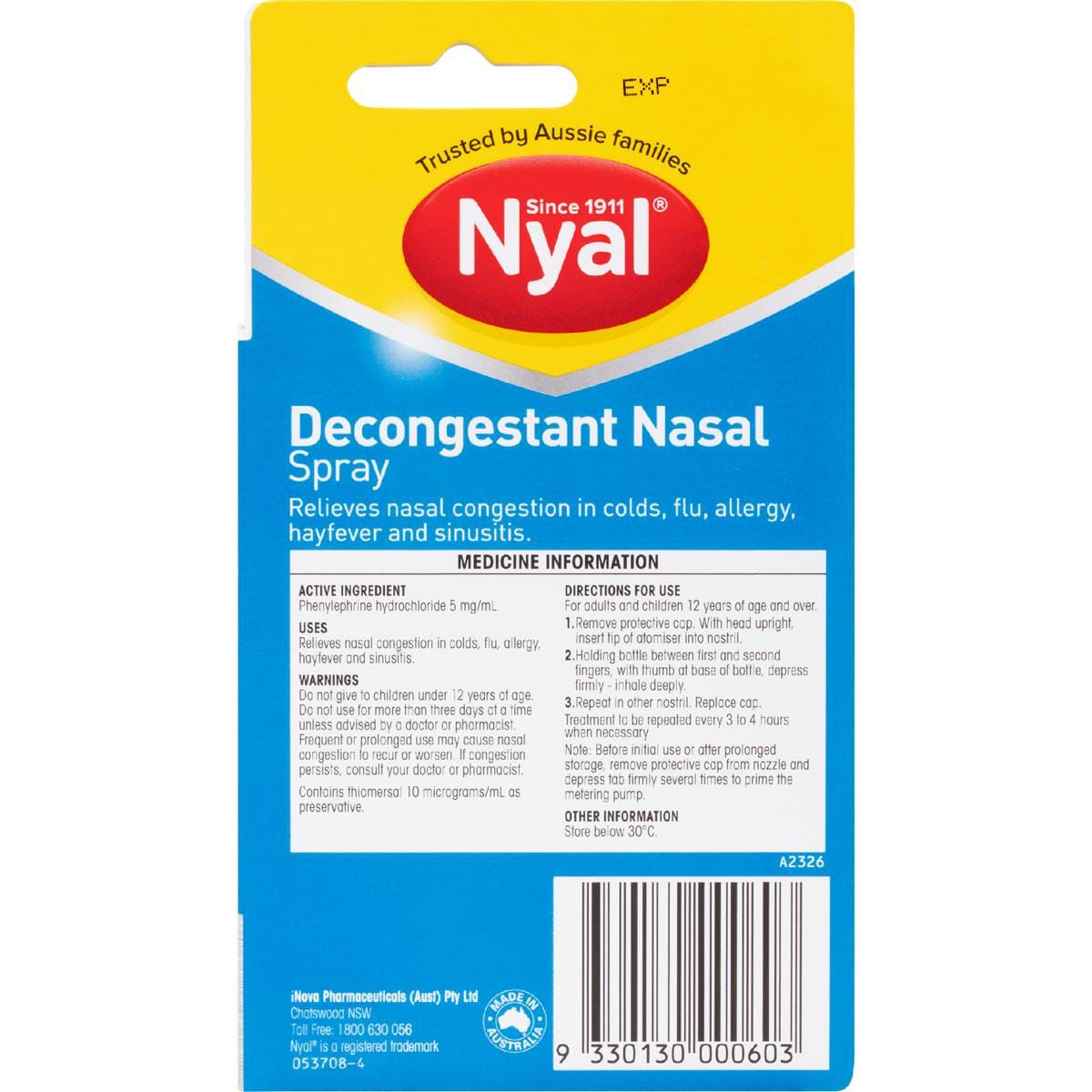 Nyal Decongestant Nasal Spray 15ml Woolworths