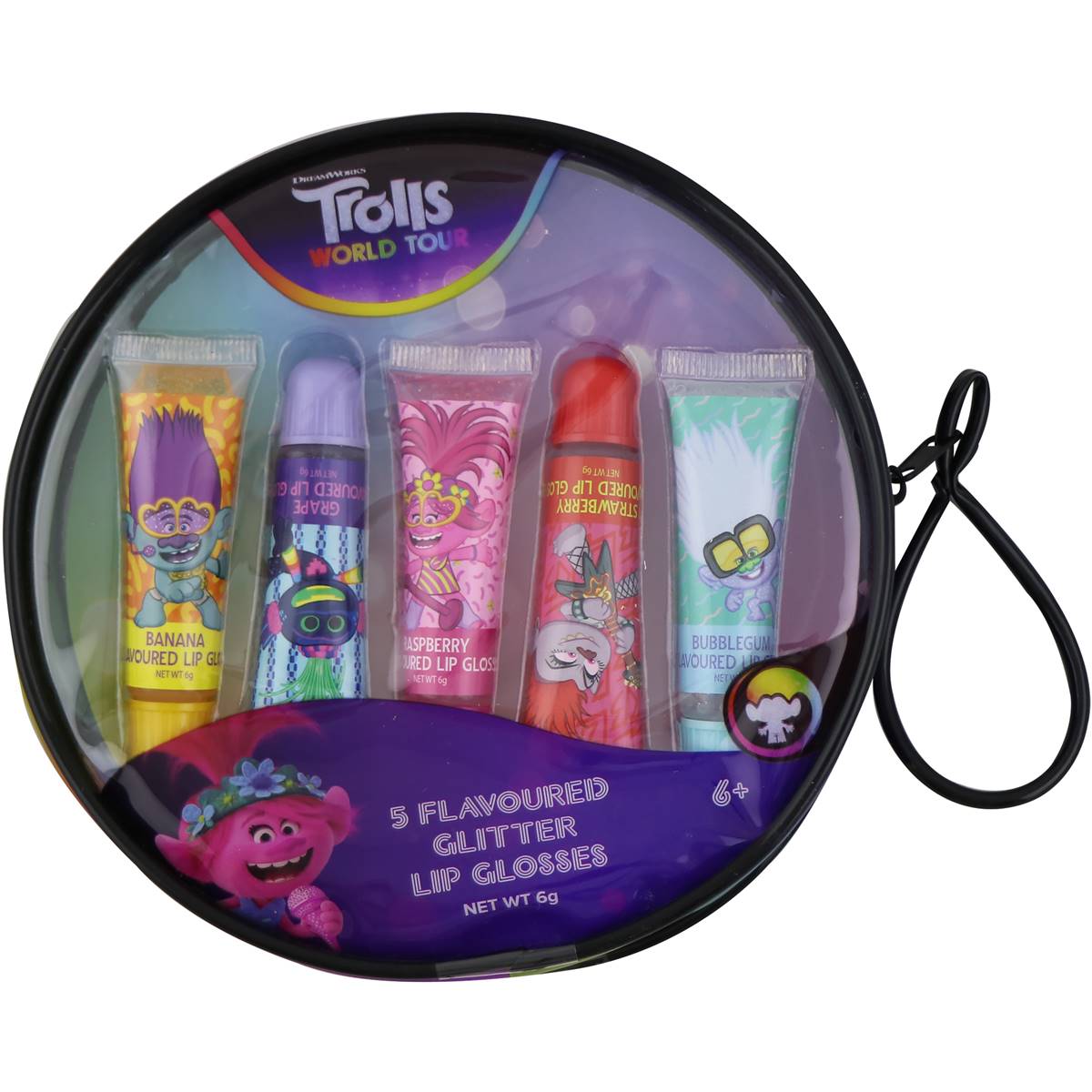 Trolls World Tour Flavoured Glitter Lip Glosses 5 Pack Woolworths