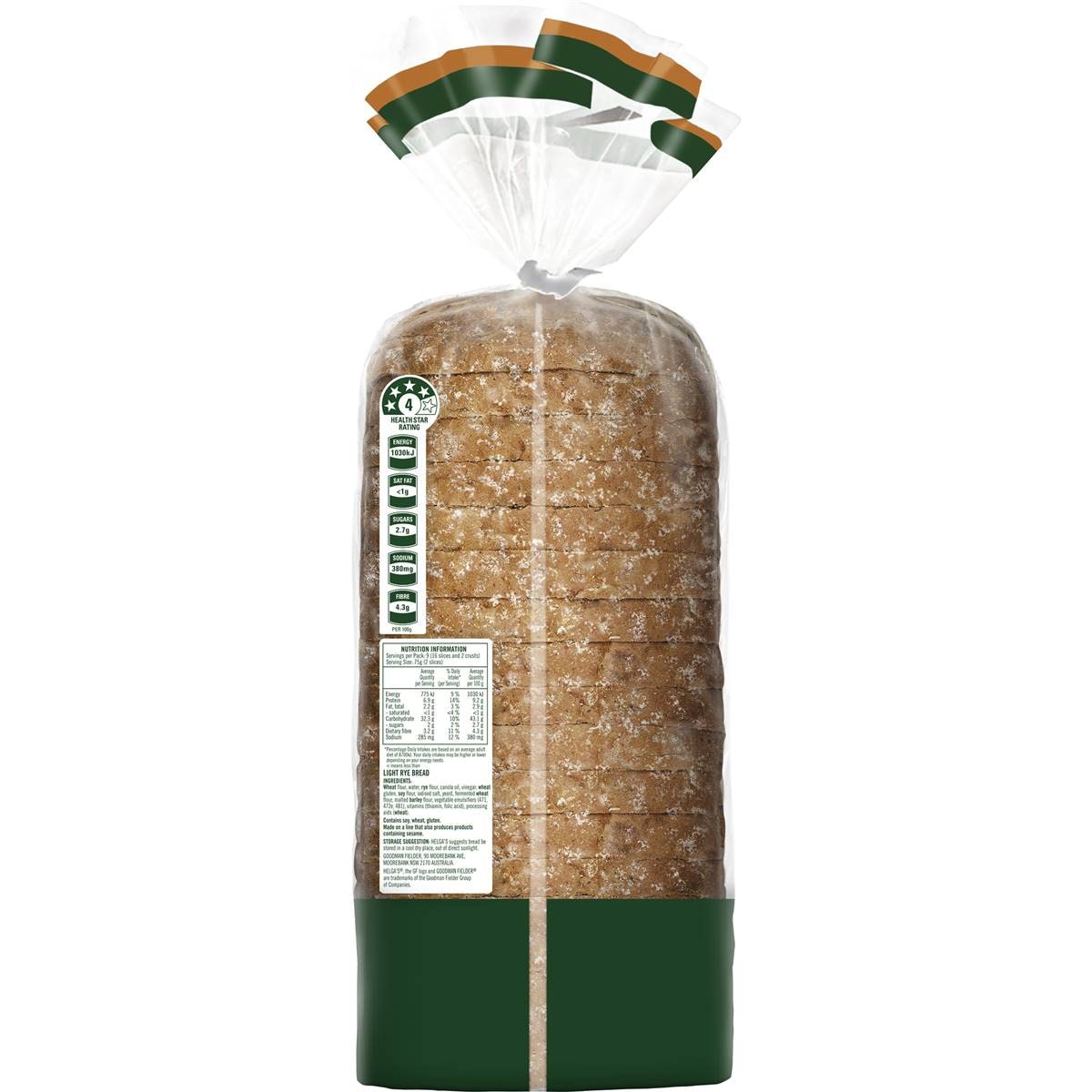 Helga's Bread Light Rye 680g Woolworths