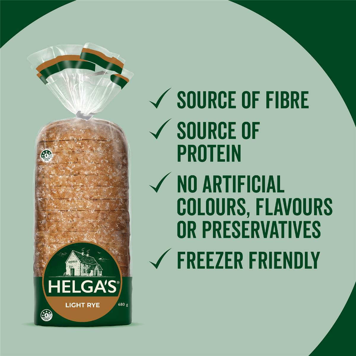 Helga's Bread Light Rye 680g Woolworths