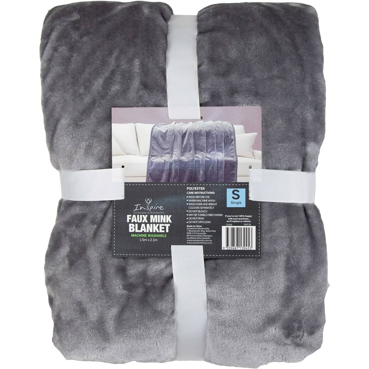 Inspire Faux Mink Blanket Single Size Assorted Each Woolworths