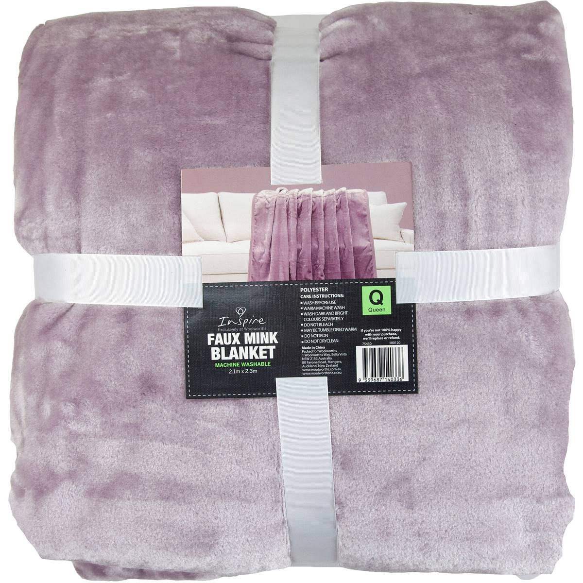 Inspire Faux Mink Blanket Queen Size Assorted Each Woolworths