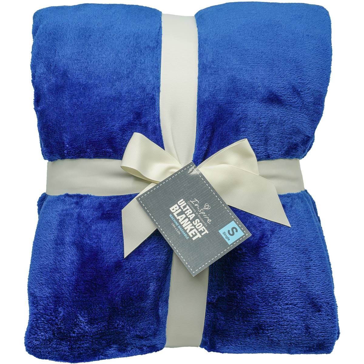 Inspire Ultra Soft Blanket Single Size Navy Each Woolworths