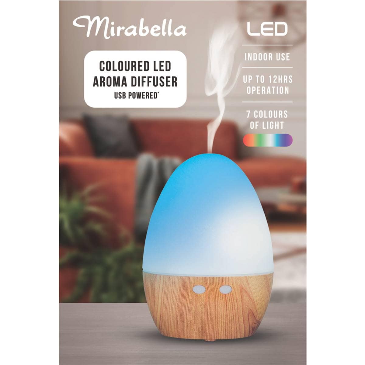 Mirabella Coloured Led Aroma Diffuser Each Woolworths