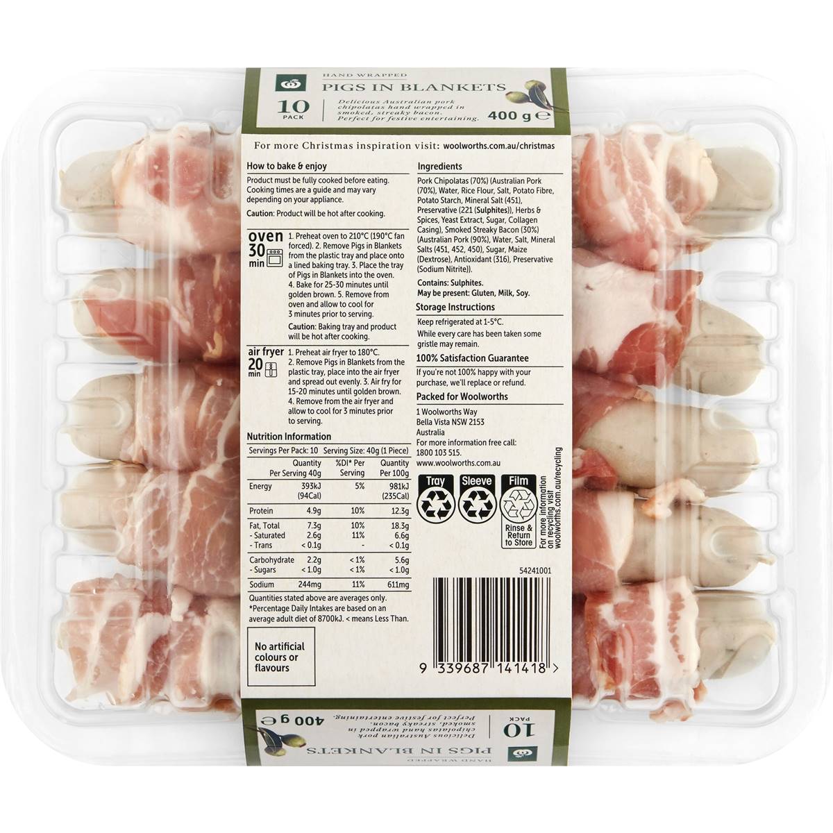 Woolworths 10 Pigs In Blankets 400g Woolworths