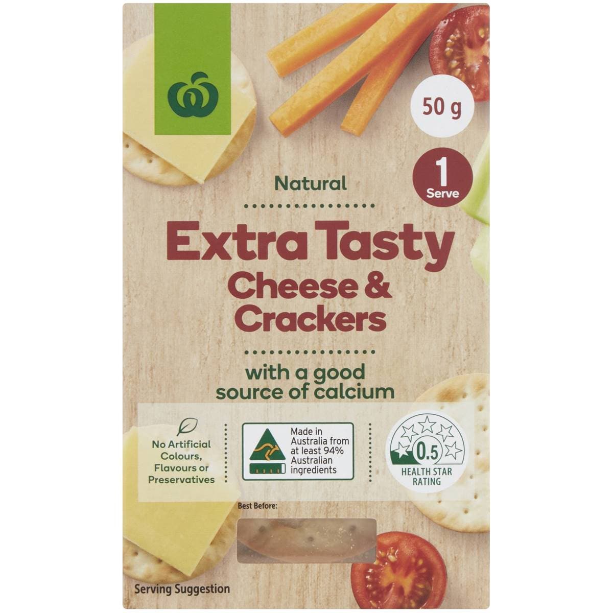 Woolworths Cheese & Crackers Extra Tasty 50g Woolworths
