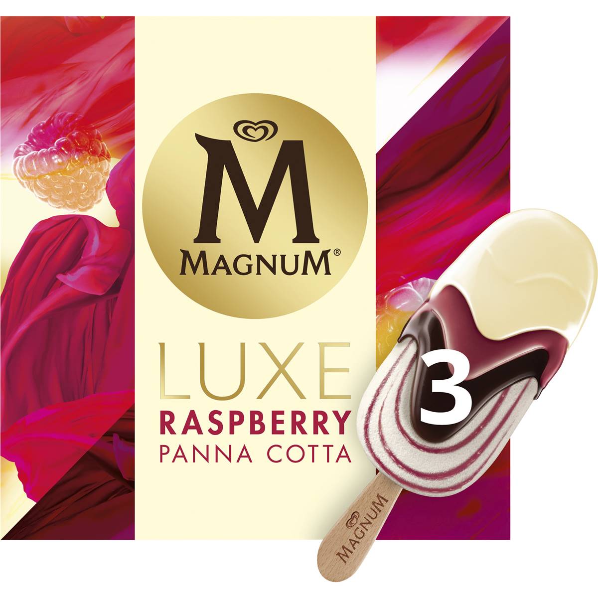 Streets Magnum Luxe Raspberry Panna Cotta 3 Pack Woolworths