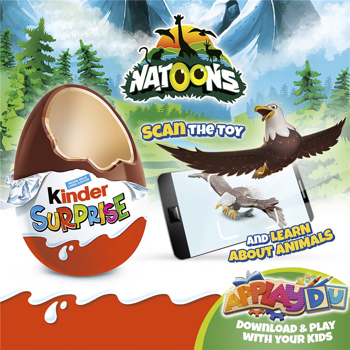 Kinder Surprise Milk Chocolate Egg With Natoons Toy 20g | Woolworths
