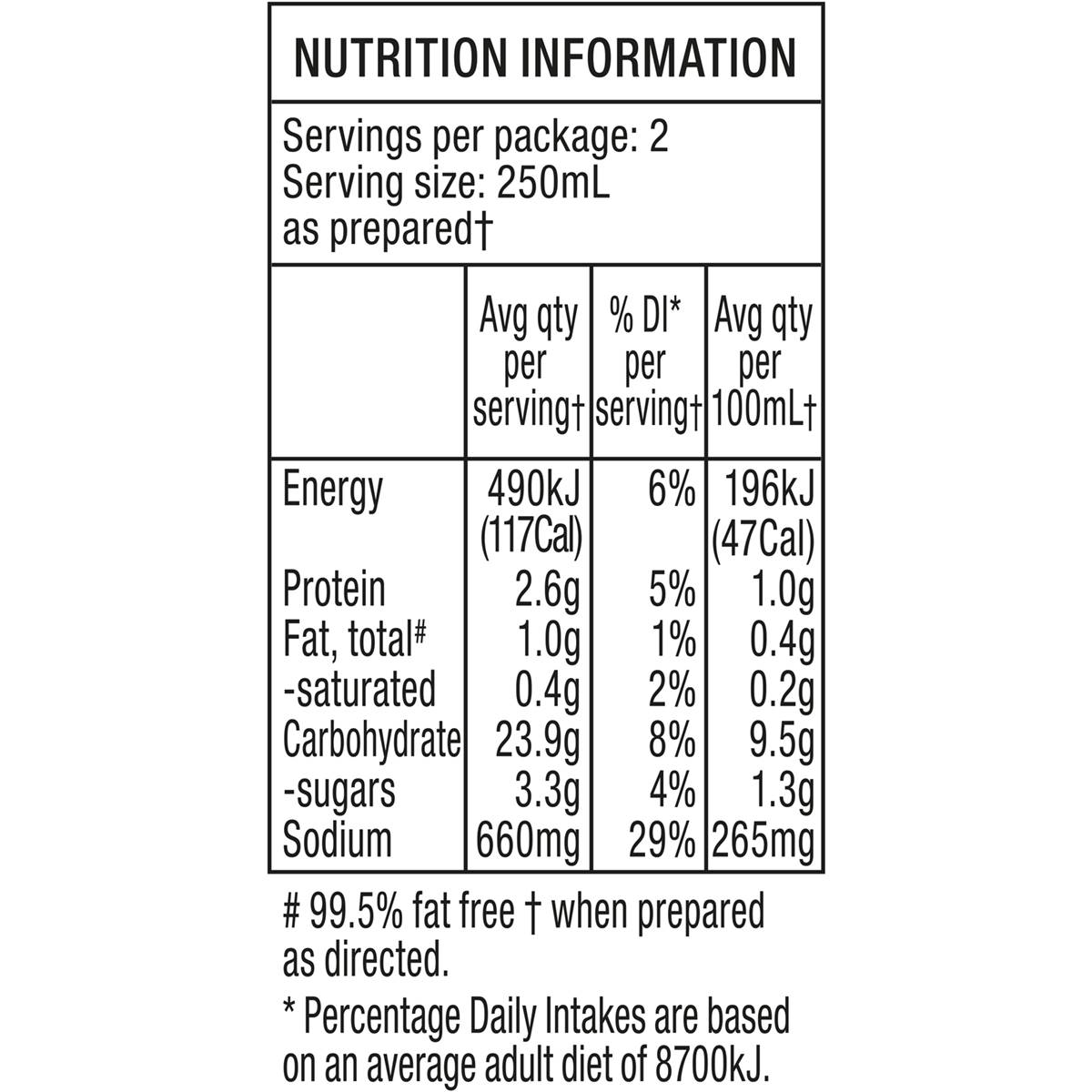 Continental Cup A Soup Instant Soup Hearty Vegetable & Beef 2 Pack