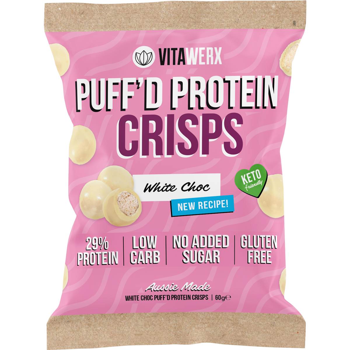 Vitawerx Puff'd Protein Crisps White Choc