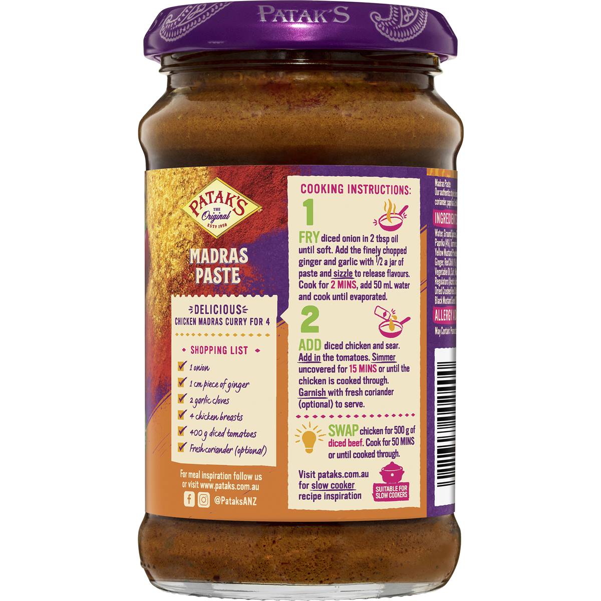 Patak's Paste Curry Madras 283g | Woolworths