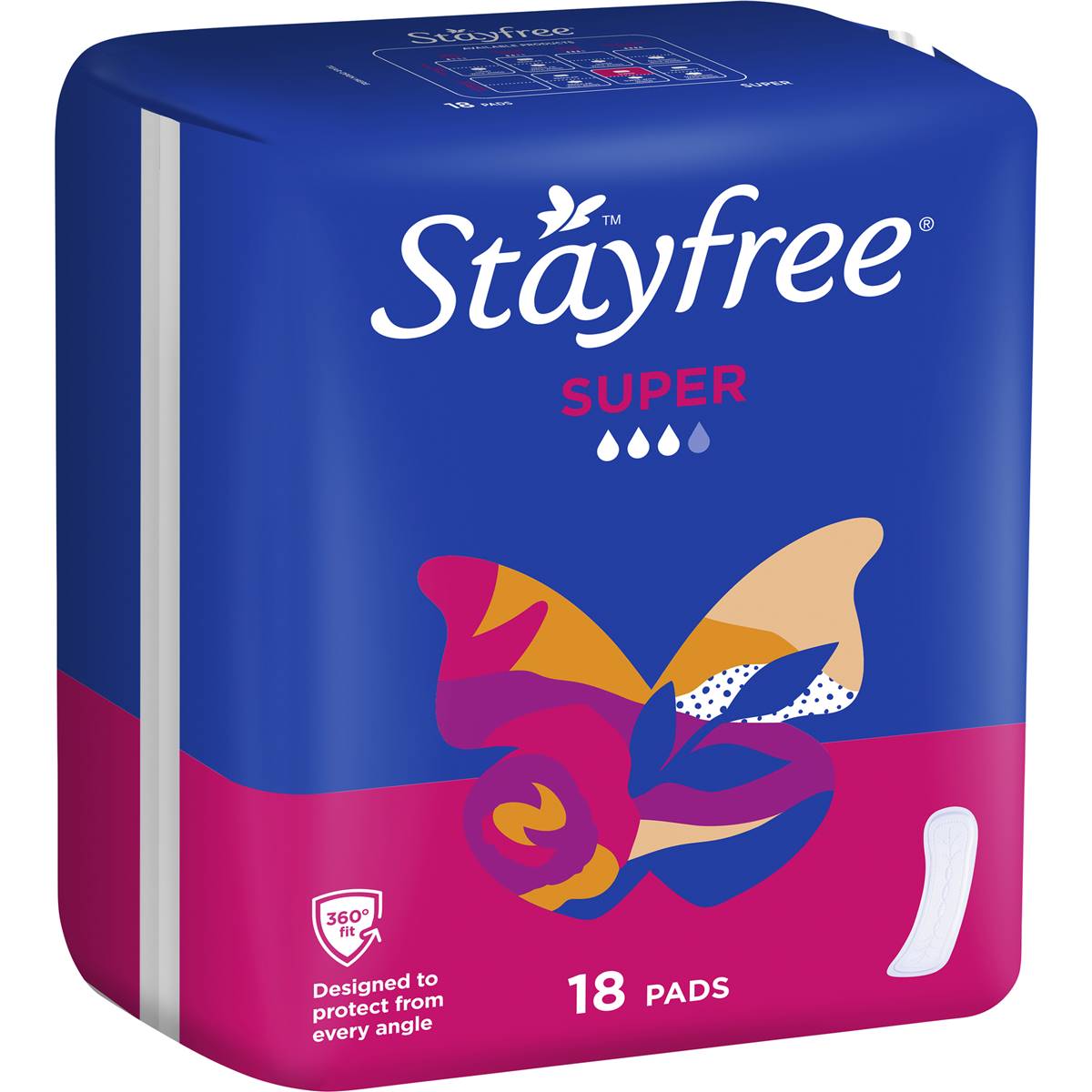 Stayfree Super Pads Super No Wings 18 Pack Woolworths