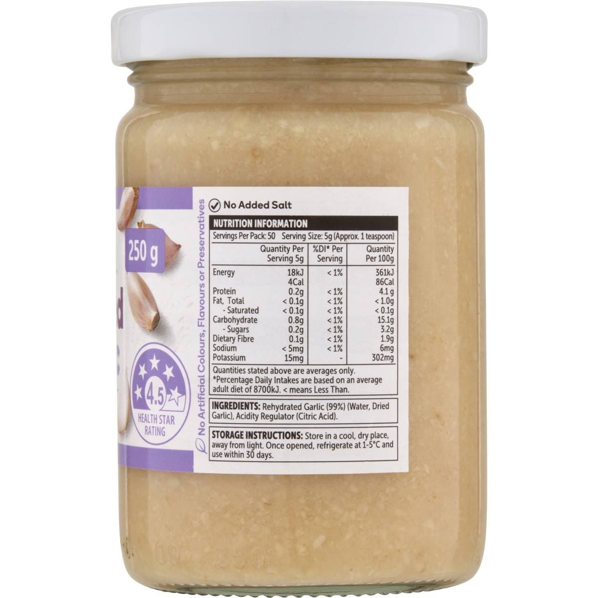 Woolworths Minced Garlic 250g Woolworths