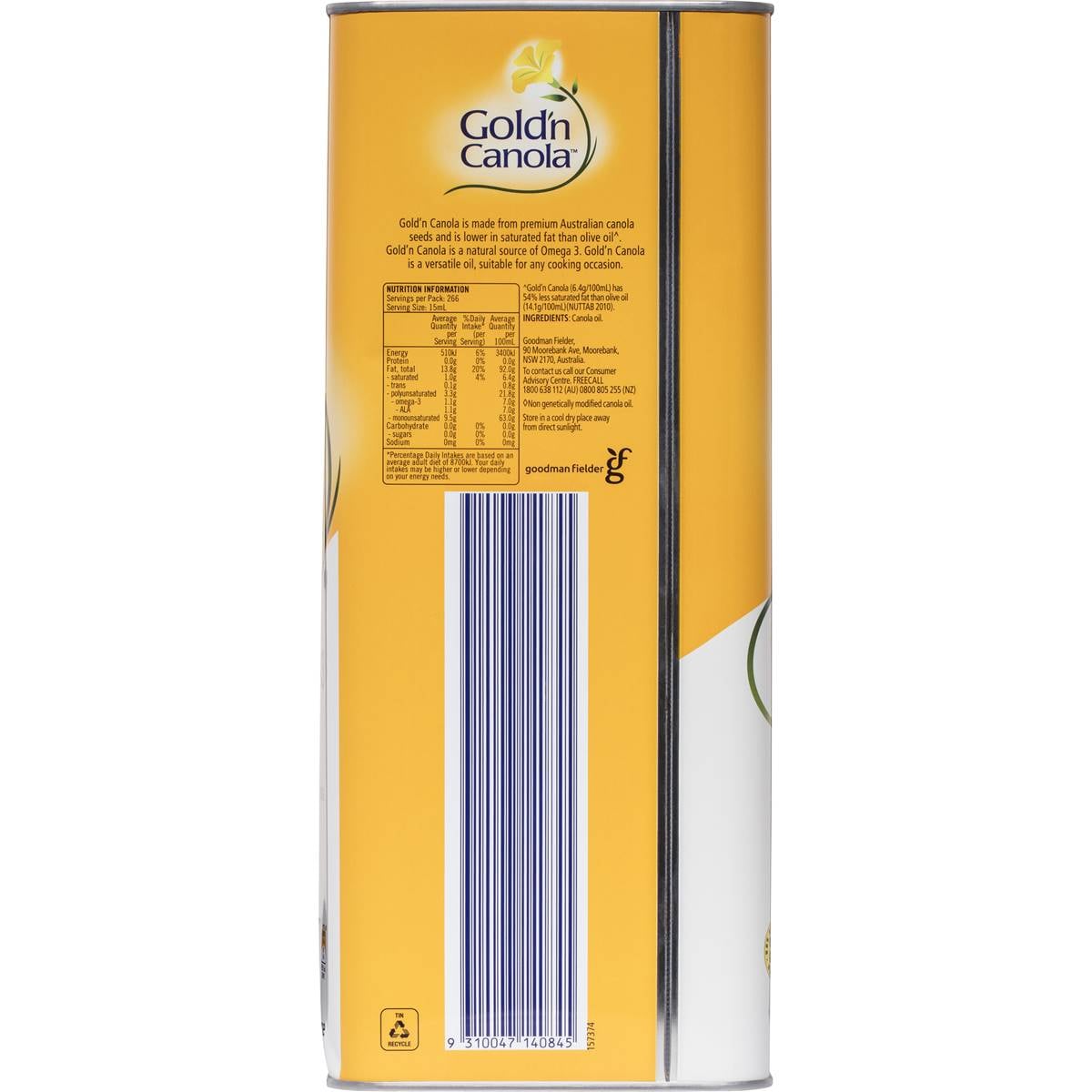 Gold'n Canola Canola Oil 4l Woolworths