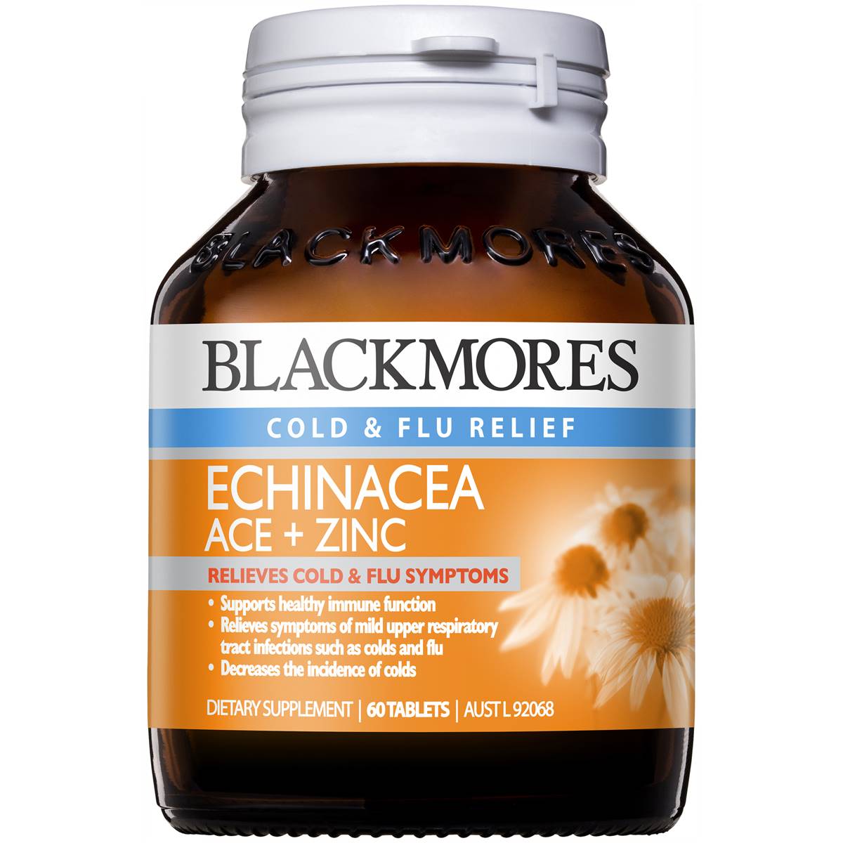 Blackmores Cold & Flu Relief Echinacea Ace & Zinc Tablets 60 Pack
