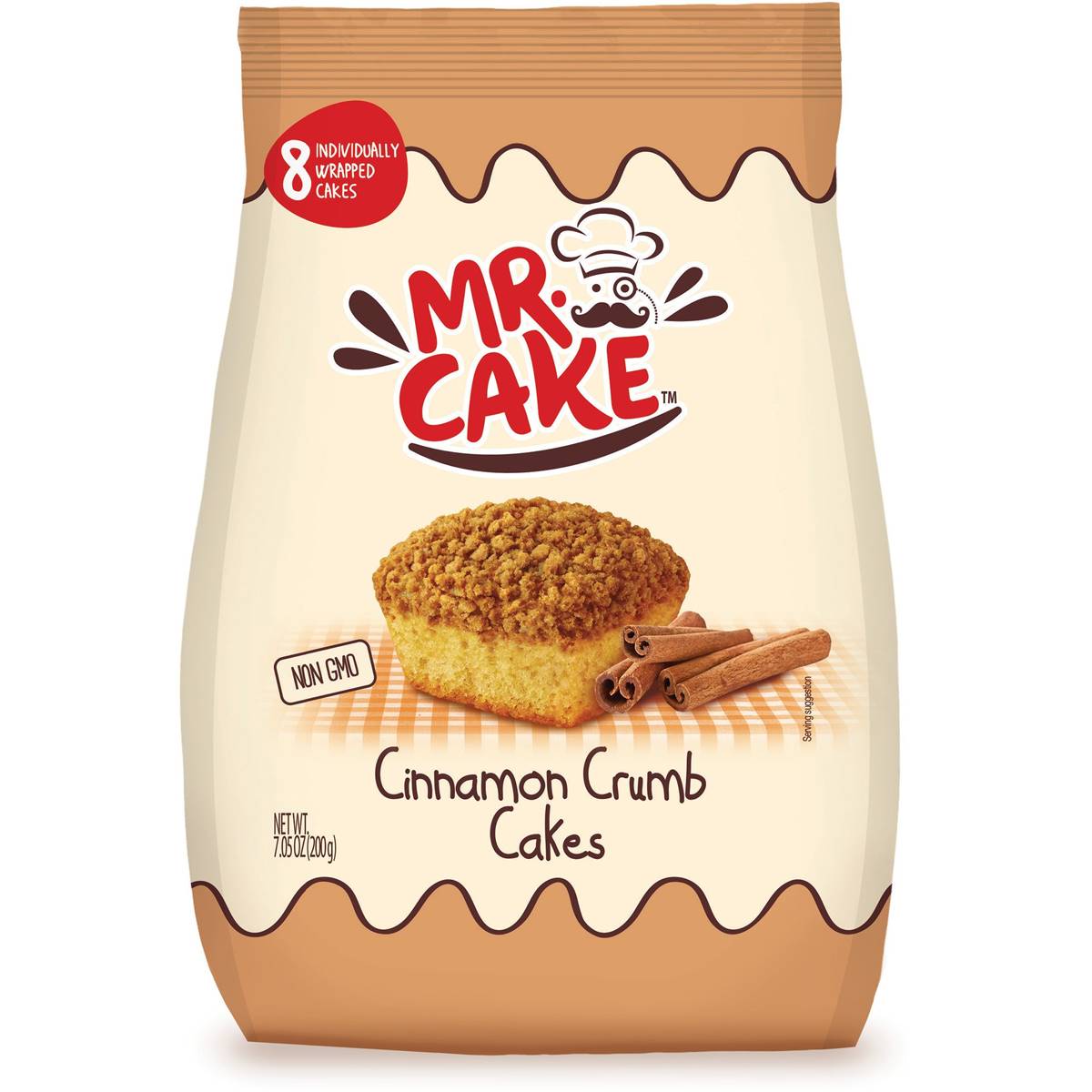 Mr Cake Cinnamon Cake 8pk 200g Mr Cake Cinnamon Crumb Cakes