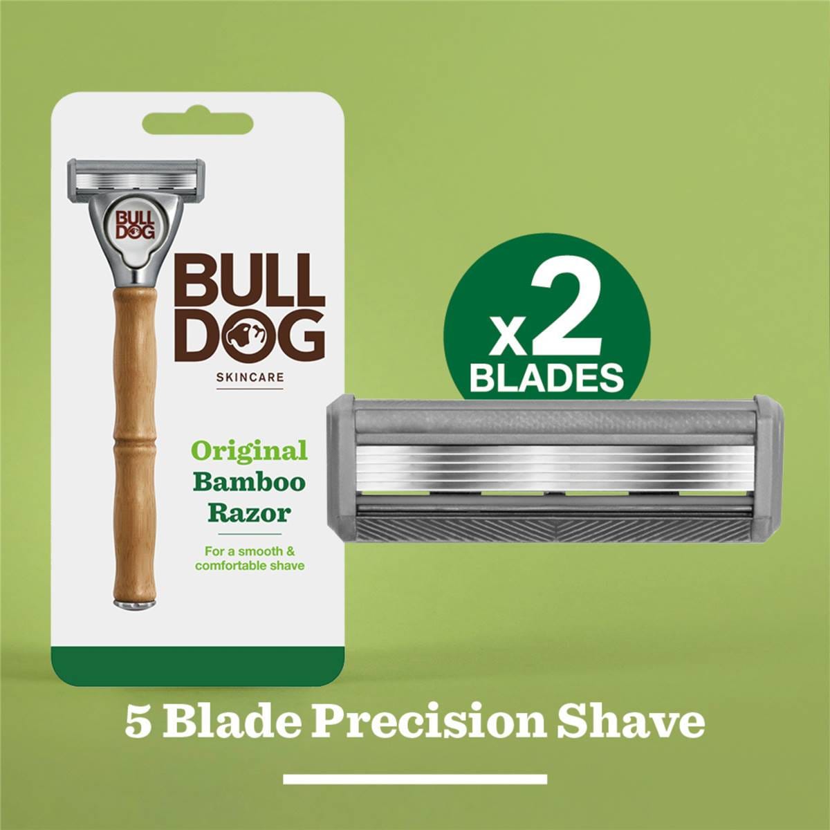 Bulldog Original Bamboo Razor Handle + 2 Refills Each Woolworths