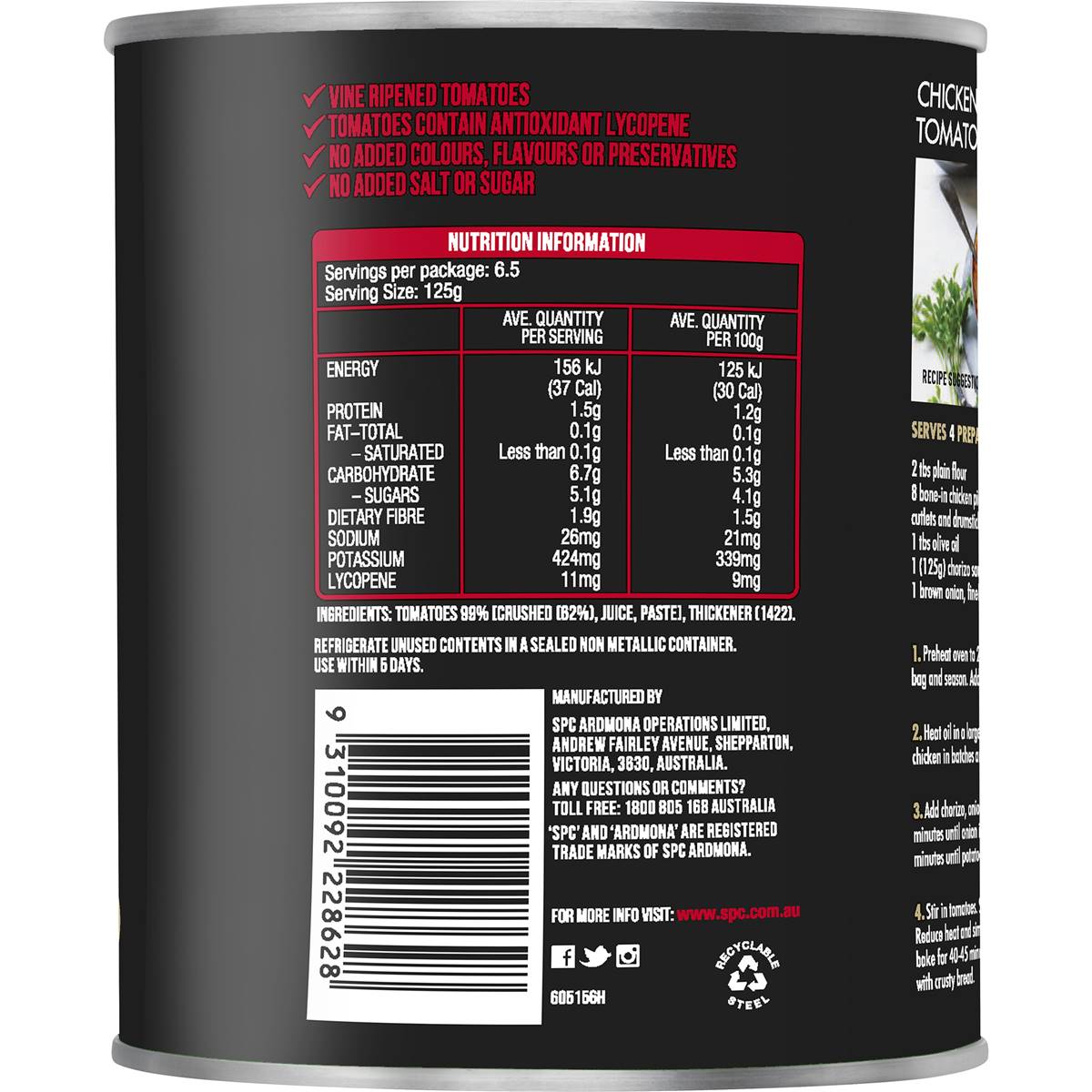 Ardmona Crushed Vine Ripened Tomatoes 810g Woolworths