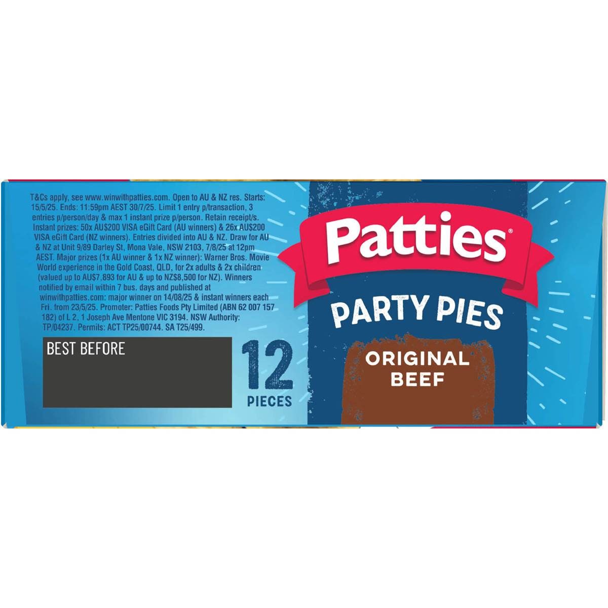 Patties Party Pies Frozen 12 Pack Woolworths