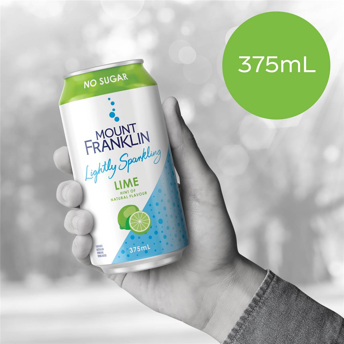 Mount Franklin Lightly Sparkling Water Lime Multipack Cans 375ml X10 Pack Woolworths