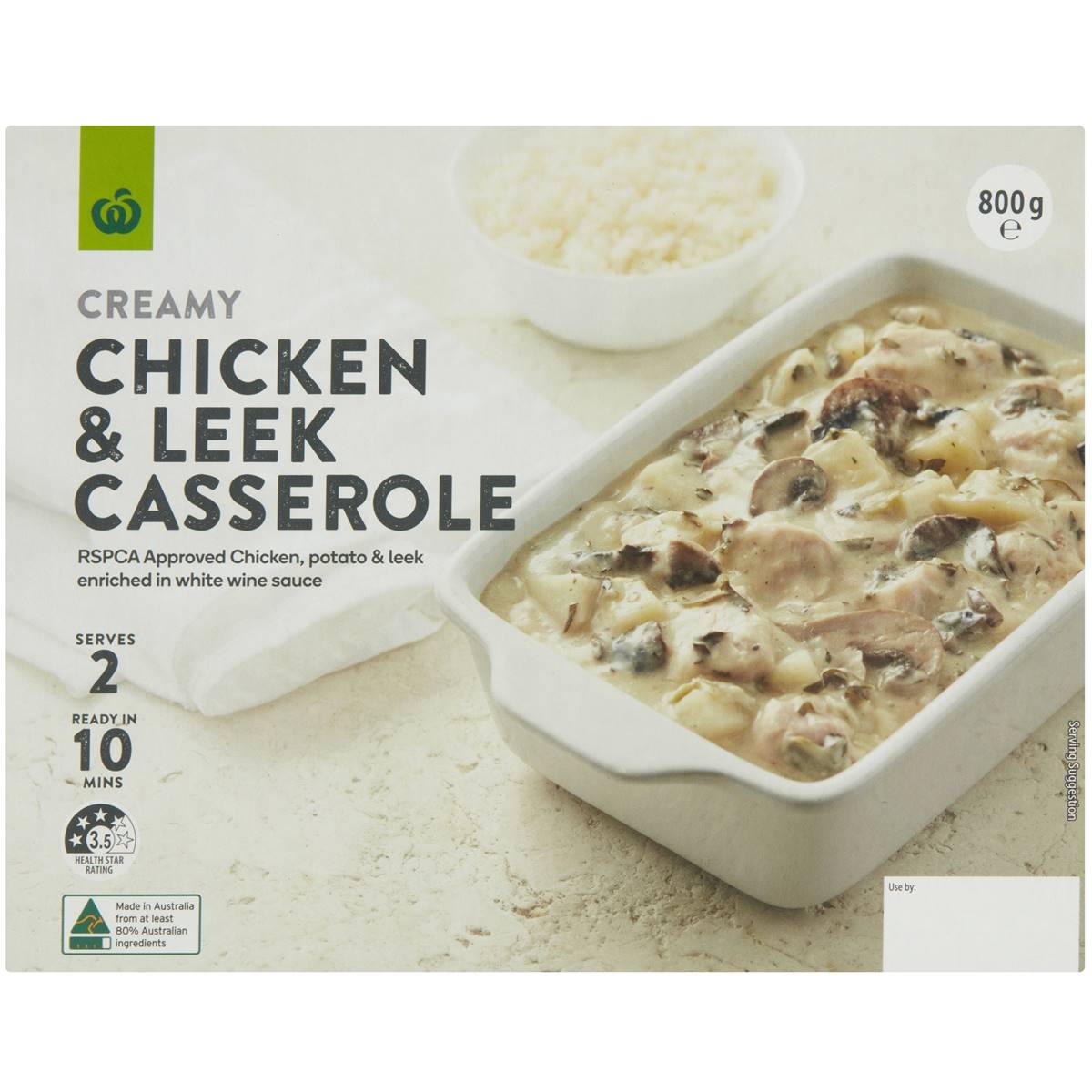 Woolworths Creamy Chicken & Leek Casserole 800g Woolworths