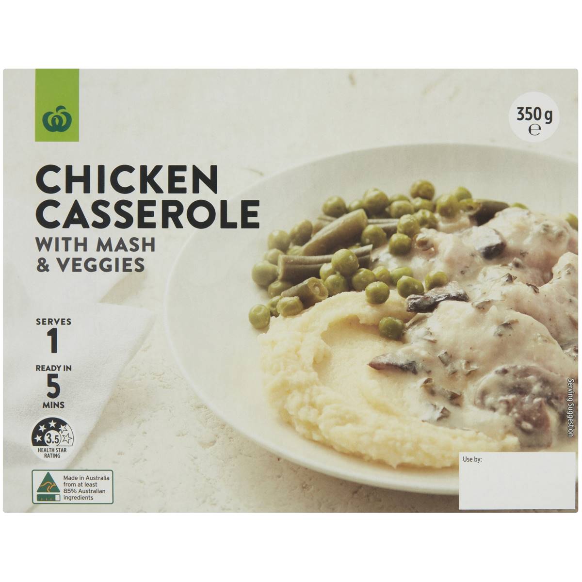 Woolworths Chicken Casserole With Mash & Veggies Chilled Meal 350g