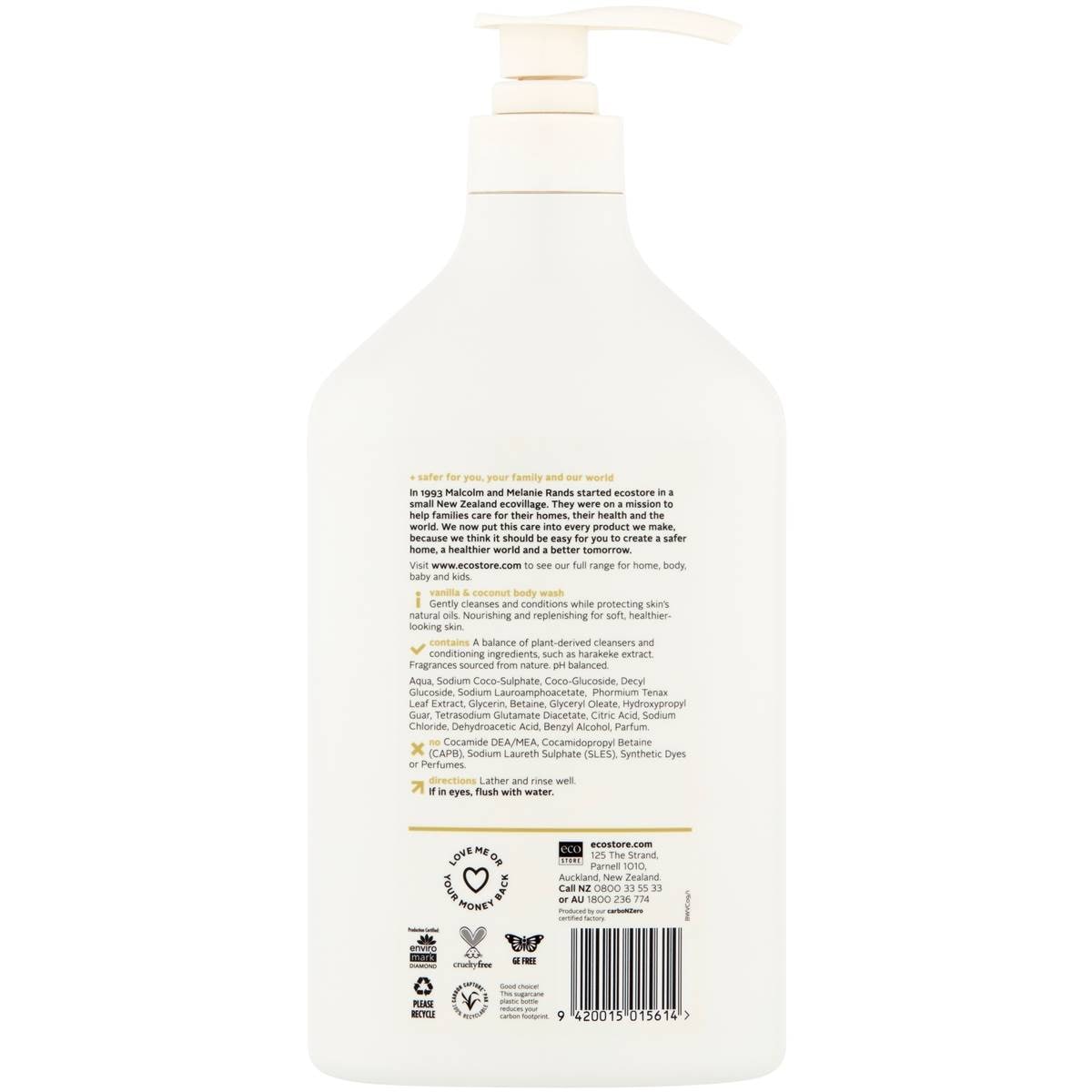 Ecostore Body Wash Vanilla & Coconut 900ml Woolworths