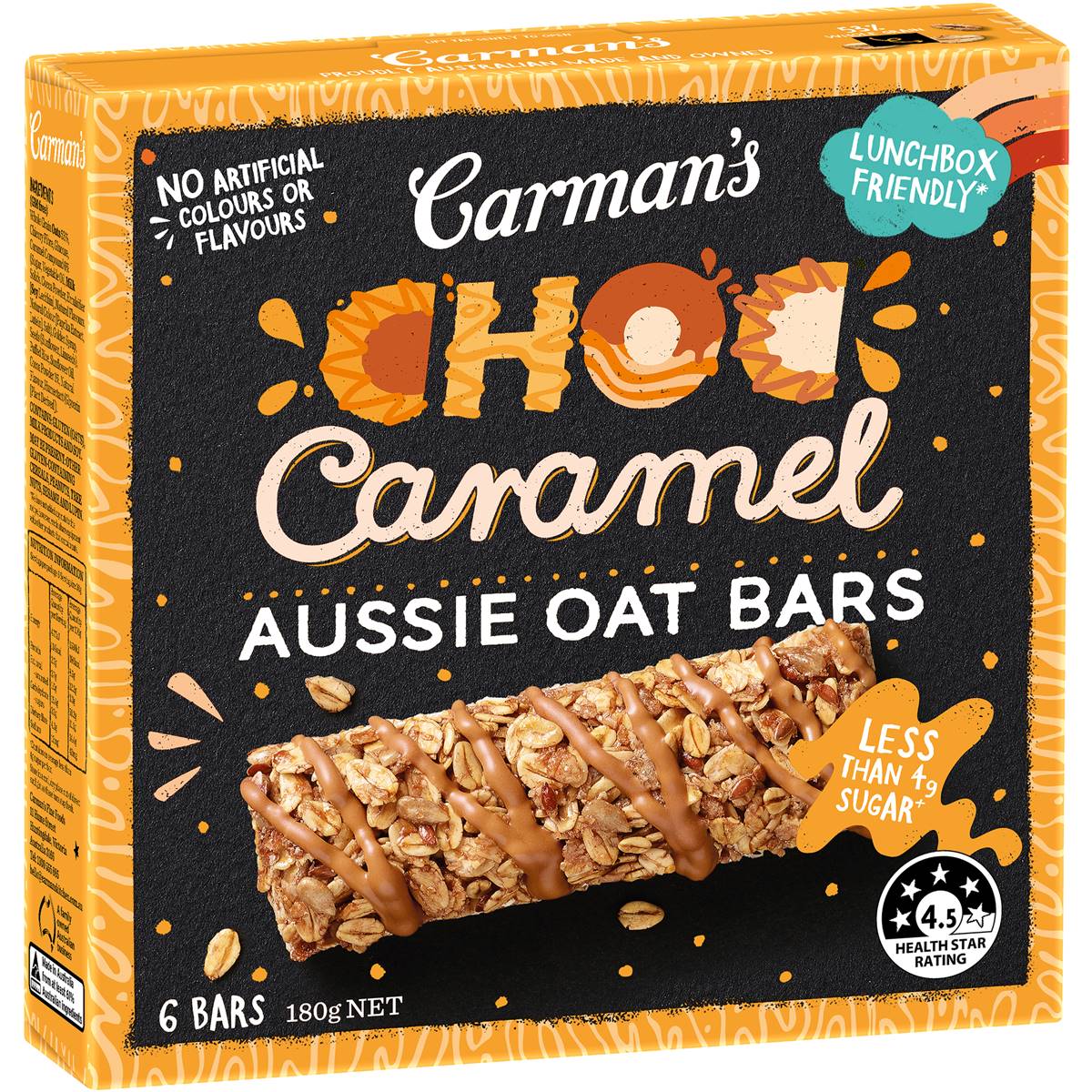 Carman's Chocolate Caramel Aussie Oat Bars 6 Pack Woolworths