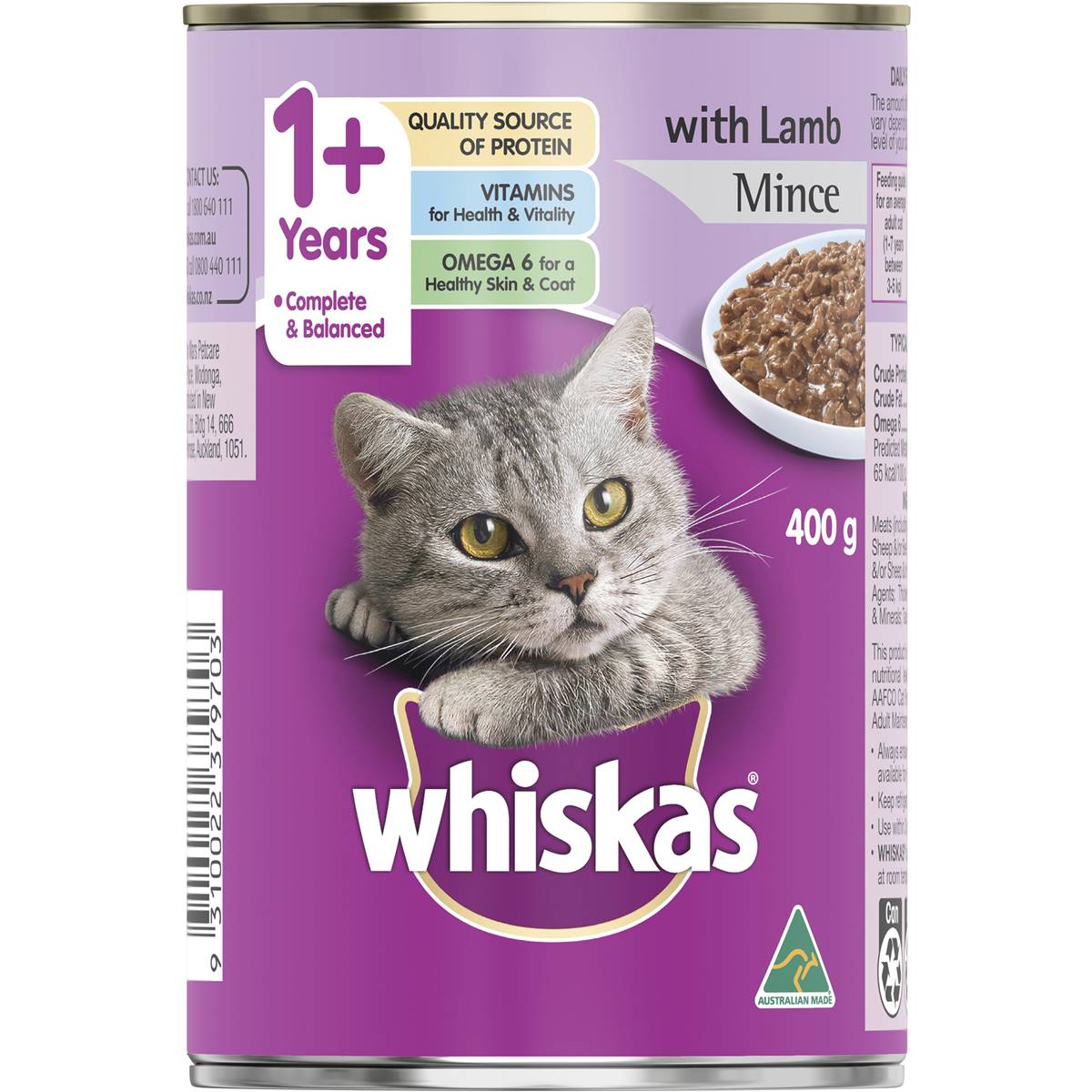 whiskas-1-years-wet-cat-food-lamb-mince-400g-can-woolworths