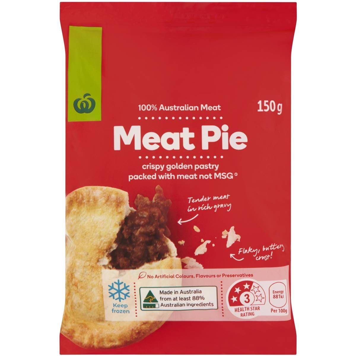 Woolworths Meat Pie Single Pack 150g Woolworths