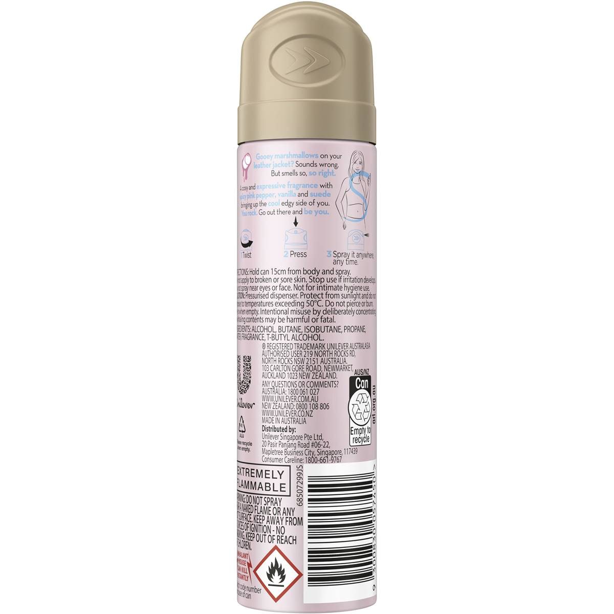 Impulse Body Spray Burnt Marshmallow & Leather Jacket 75ml Woolworths