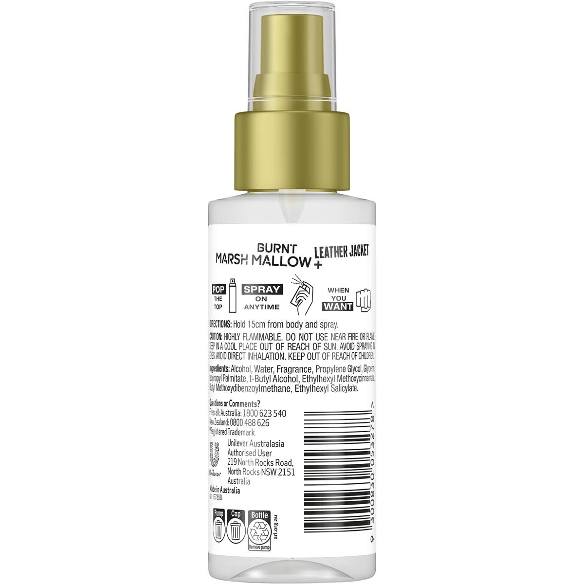 Impulse Body Mist Burnt Marshmallow & Leather Jacket 100ml Woolworths
