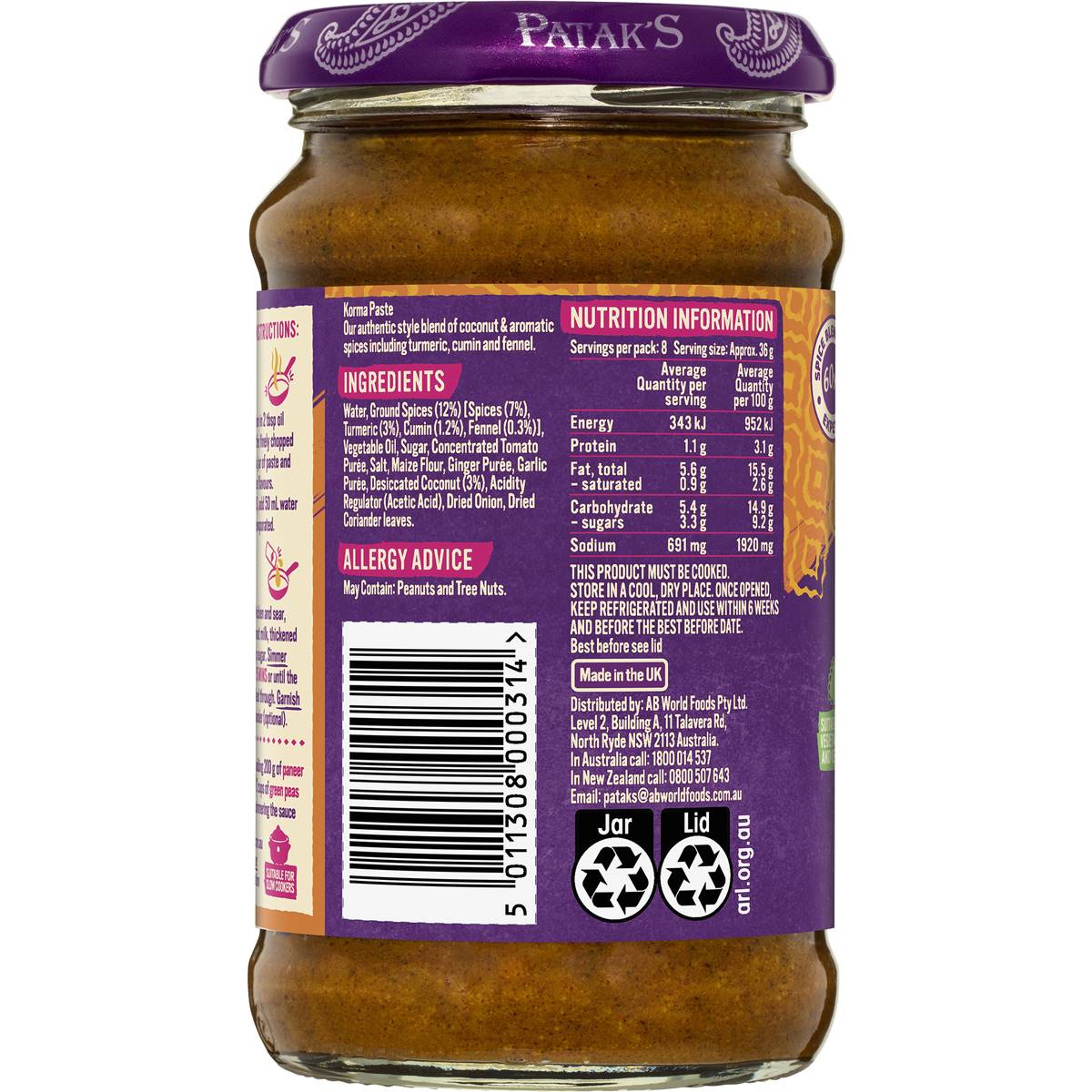 Patak's Korma Curry Paste 283g | Woolworths