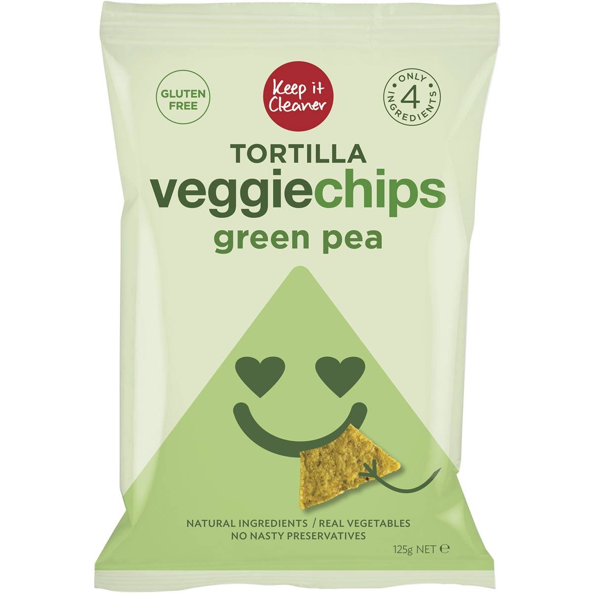 Keep It Cleaner Tortilla Veggie Chips Green Pea 125g Woolworths