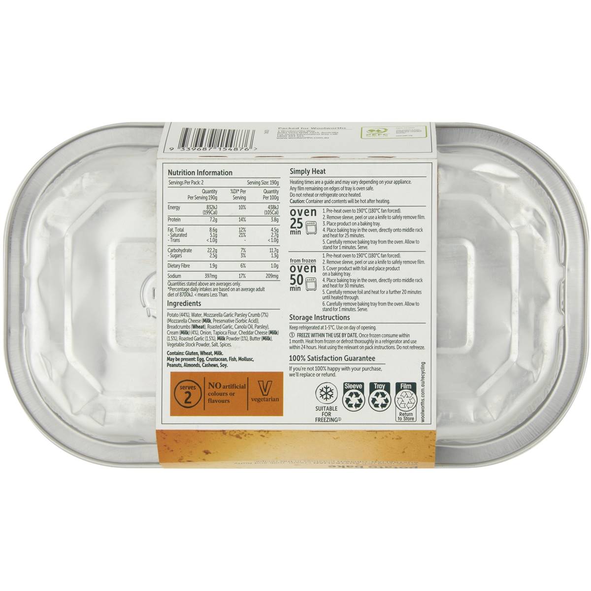 Woolworths Roasted Garlic Potato Bake 380g Woolworths