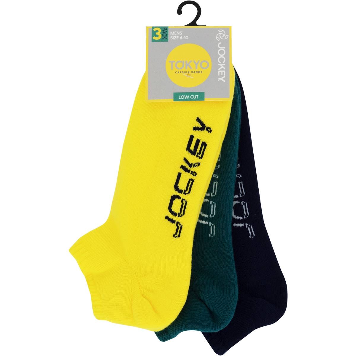 Jockey Men's Olympic Low Cut Sock Size 6+ 3 Pack Woolworths