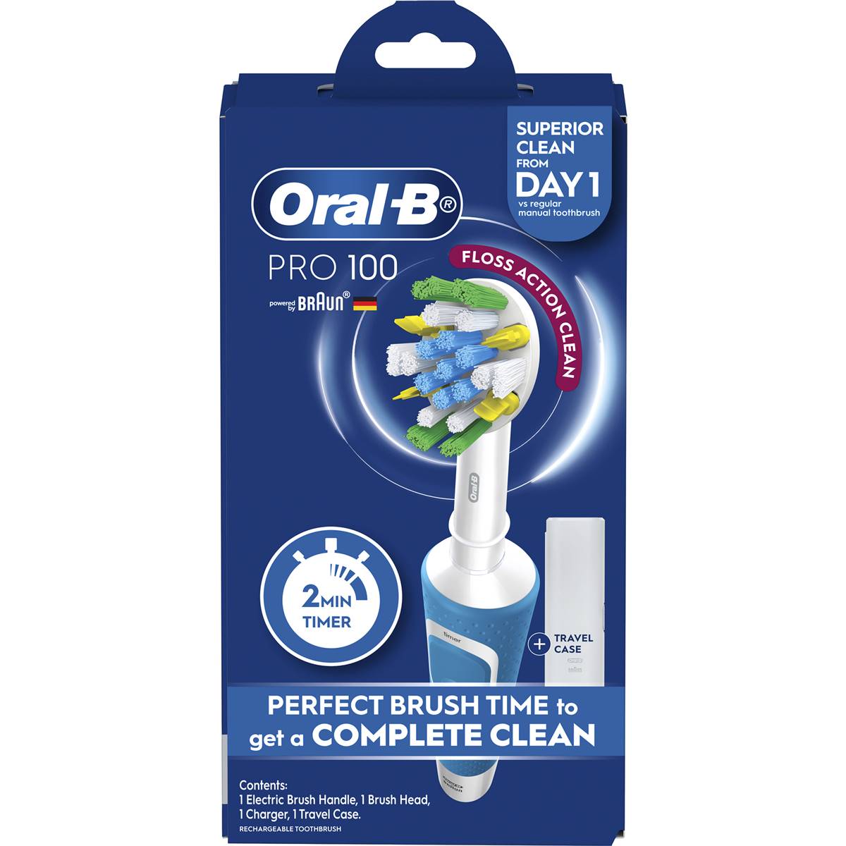 Oral B Pro 100 Floss Action Electric Toothbrush Each Woolworths