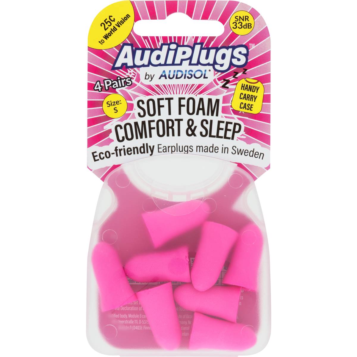 Audiplugs Soft Foam Comfort & Sleep Earplugs 8 Pack Woolworths