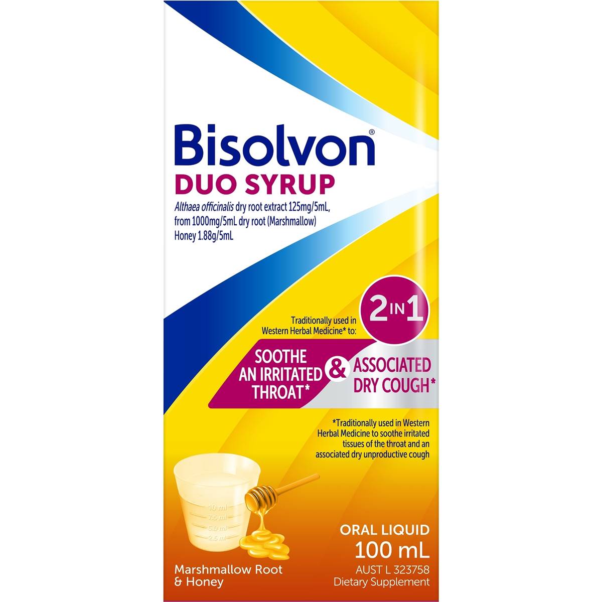 Bisolvon Duo Cough Syrup With Marshmallow + Honey 100ml | Woolworths