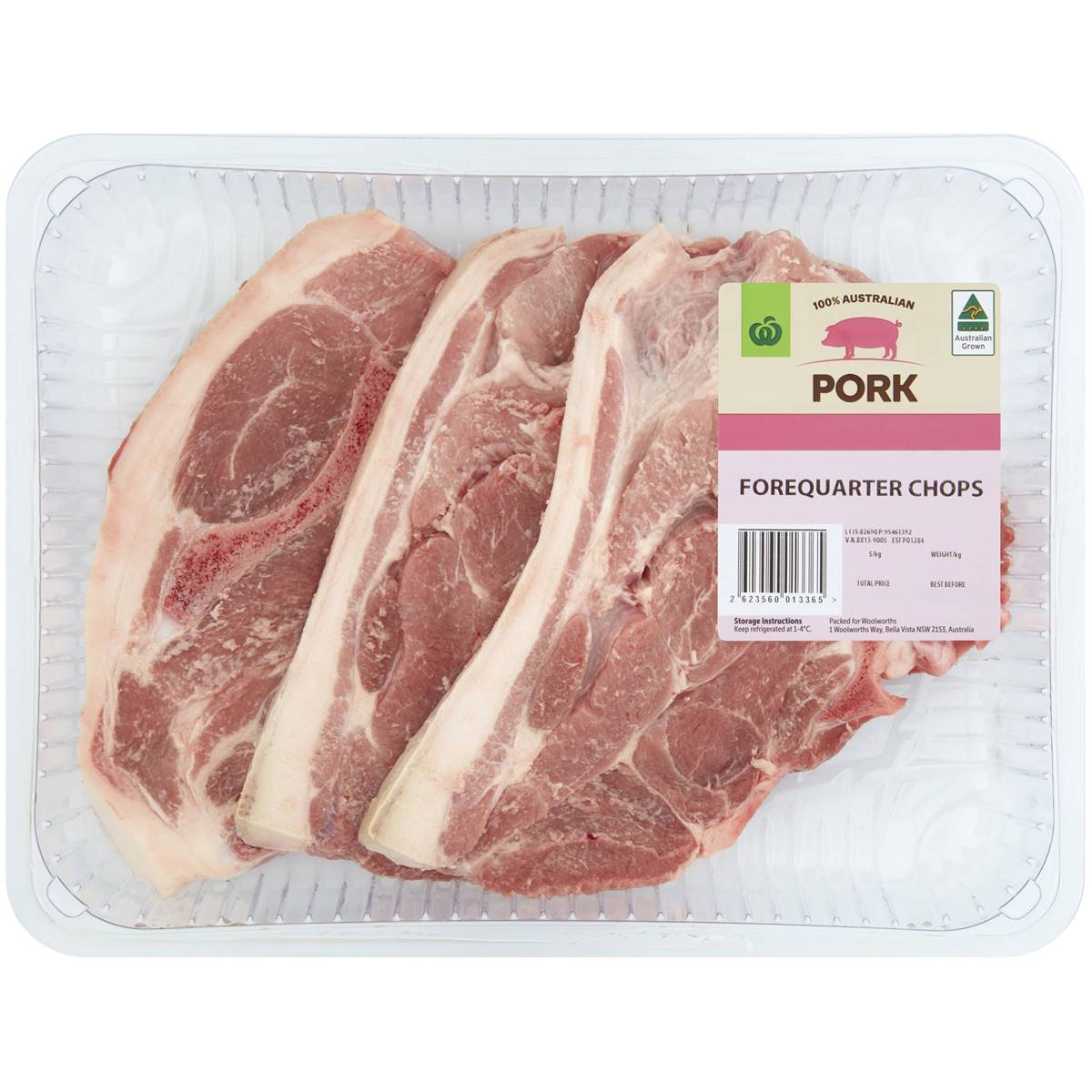 Woolworths Pork Forequarter Chops 800g - 1.45kg | Woolworths