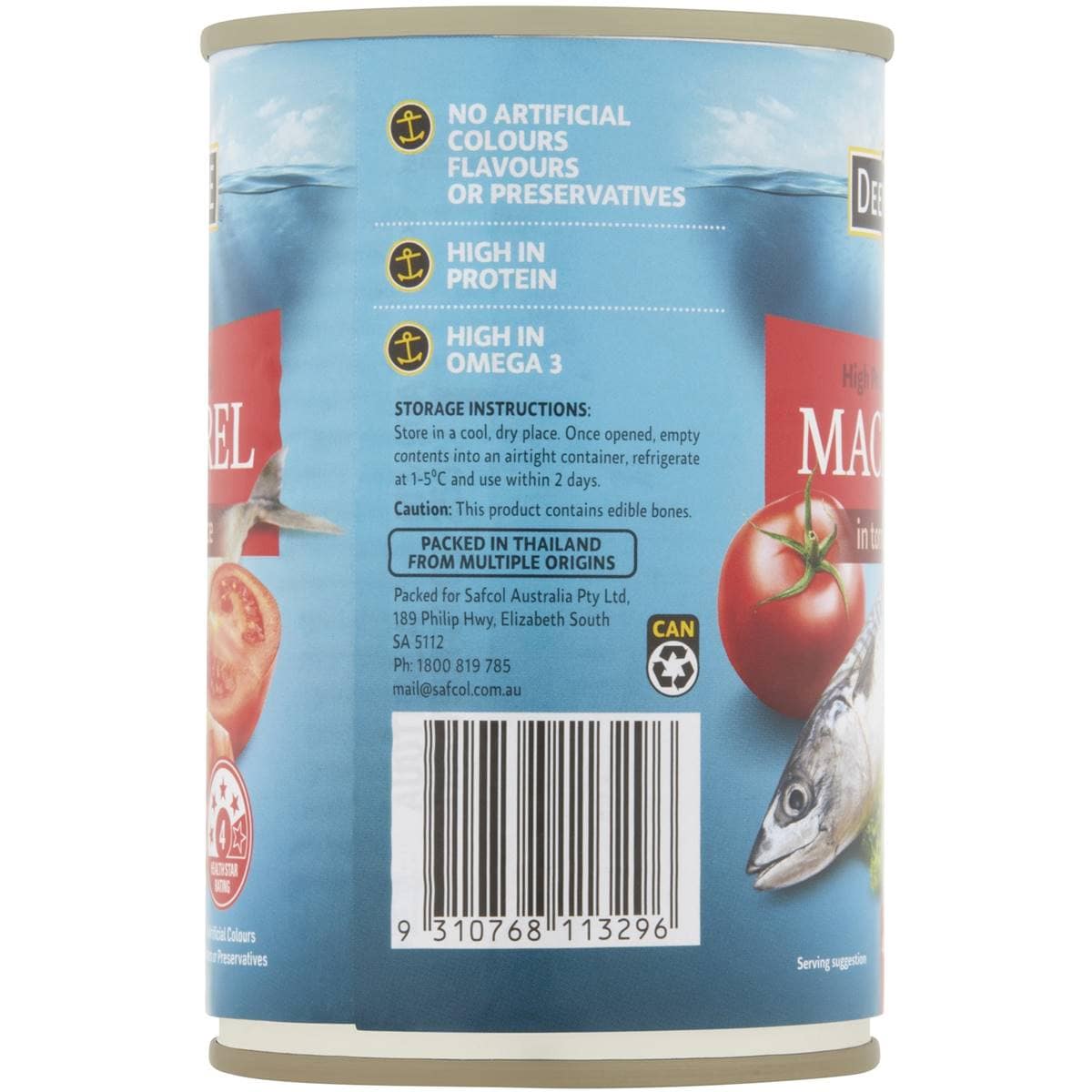 Deep Cove Mackerel In Tomato Sauce 425g Woolworths