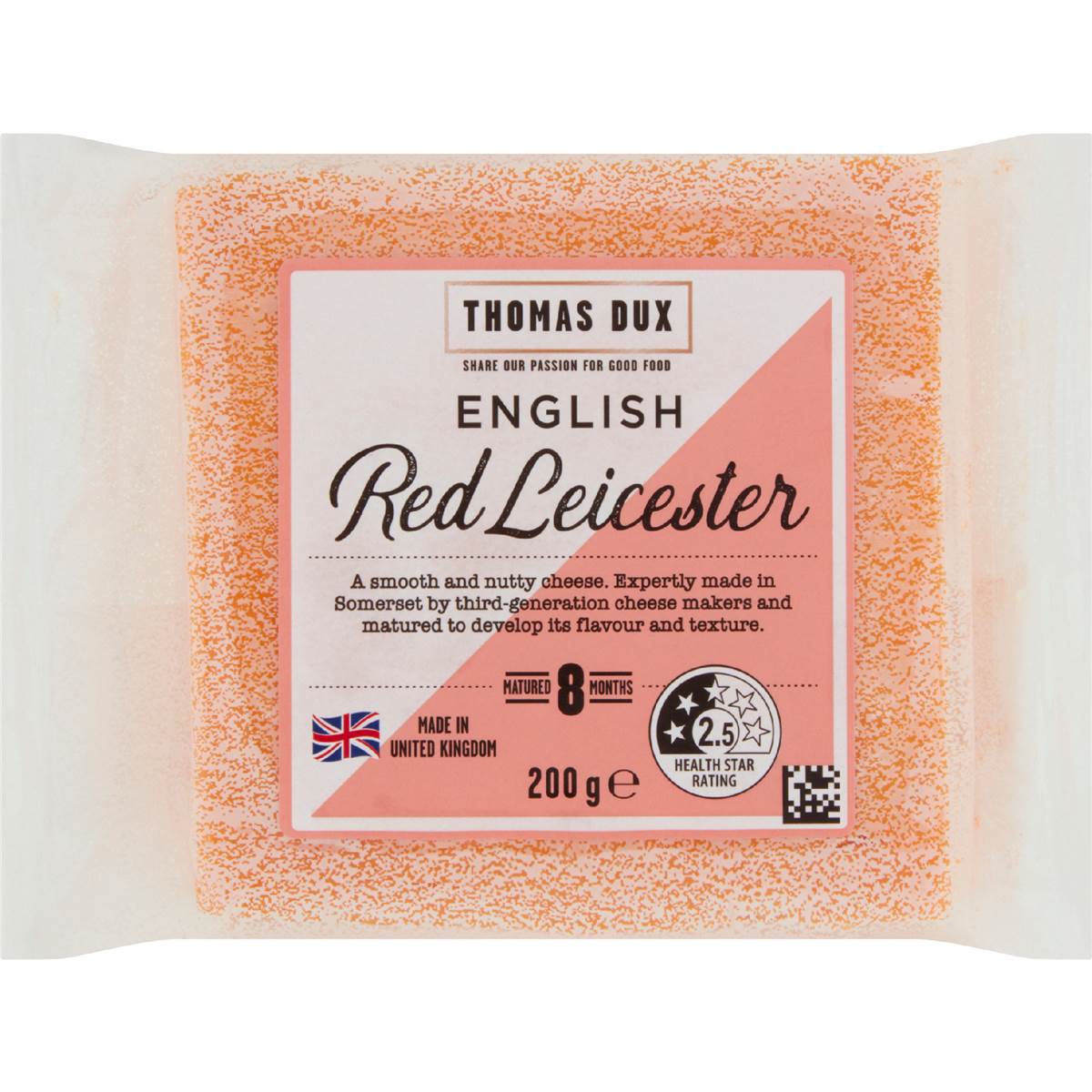Thomas Dux English Red Leicester 200g Woolworths