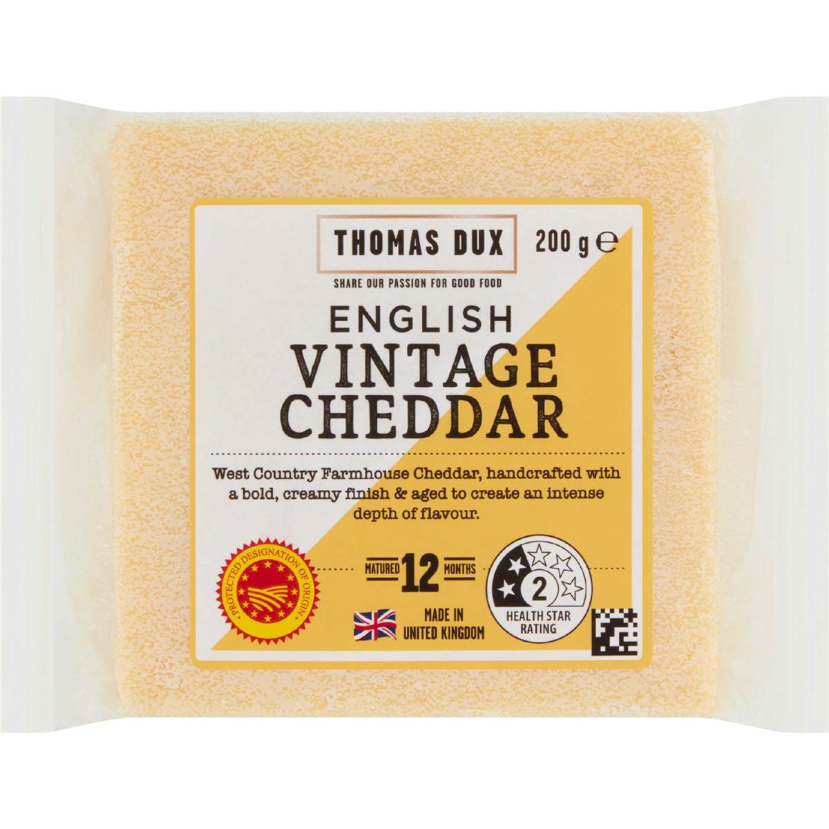 Thomas Dux English Vintage Cheddar 200g Woolworths