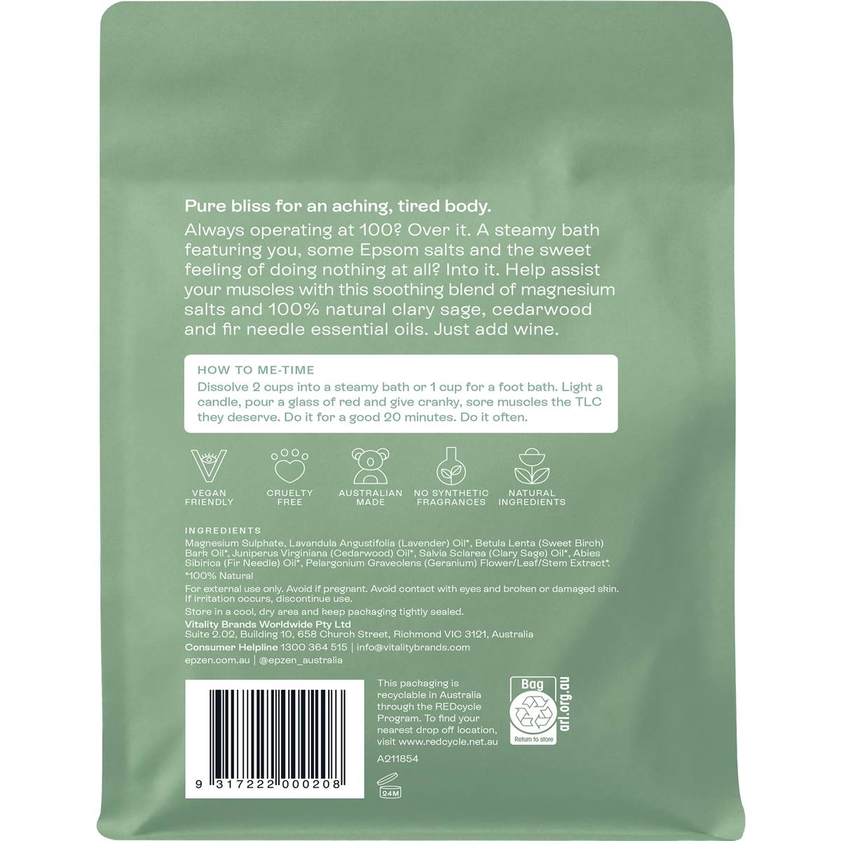 Epzen Soothe Magnesium Bath Crystals 900g | Woolworths